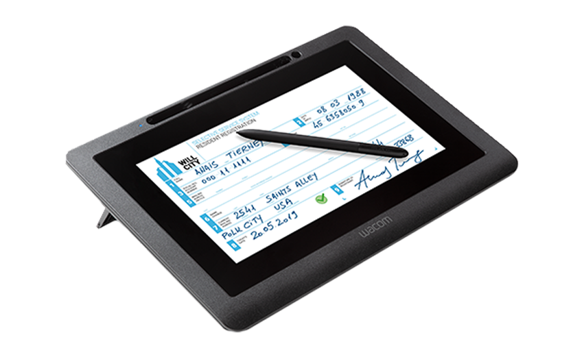 A picture of a Wacom DTU-1031AX signature pad