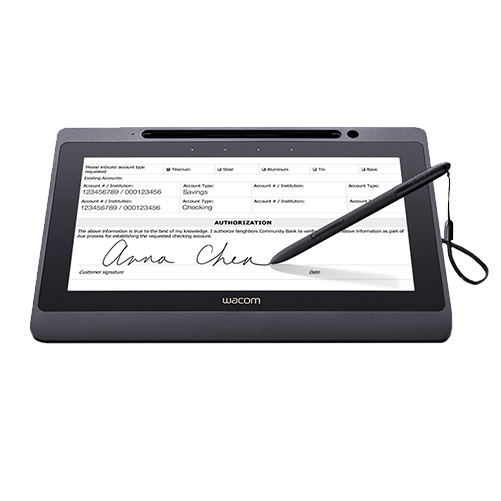 A picture of a Wacom DTU-1141B signature pad
