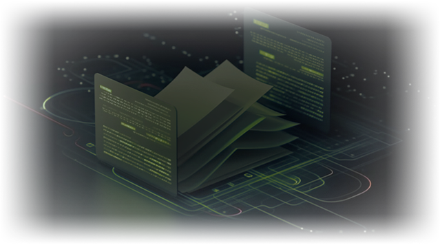Digital image of 2 computers turning paper documents into digital documents