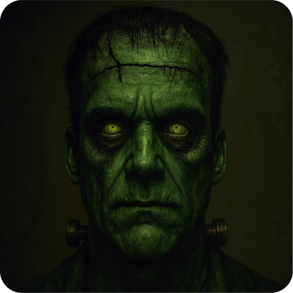 Digital mashup portrait of a man with robotic features