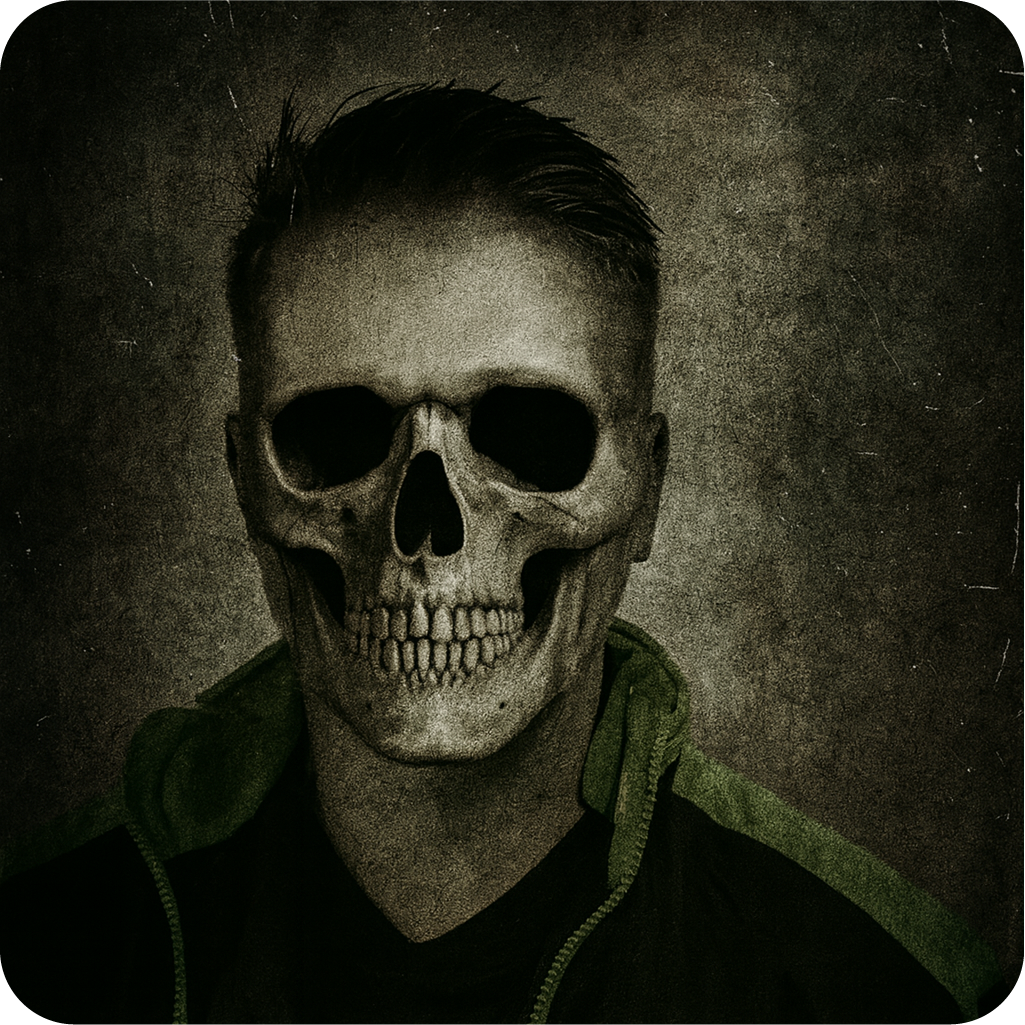 Digital mashup portrait of a man with robotic features